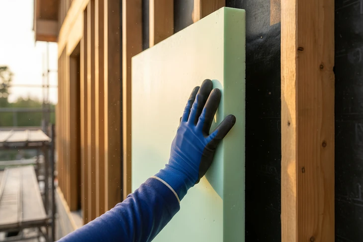 Intérieur résidentiel avec deux personnes réchauffant leurs mains au-dessus d'une bouche d'aération de chauffage au sol